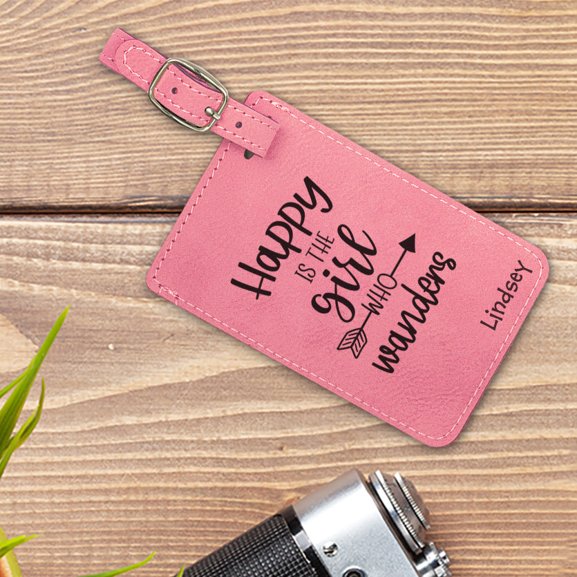Happy Girl Personalized Luggage Tag