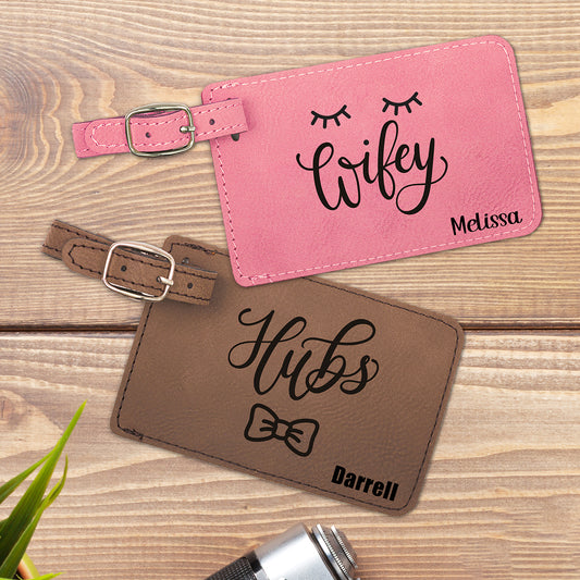 Hubs & Wifey Personalized Luggage Tags