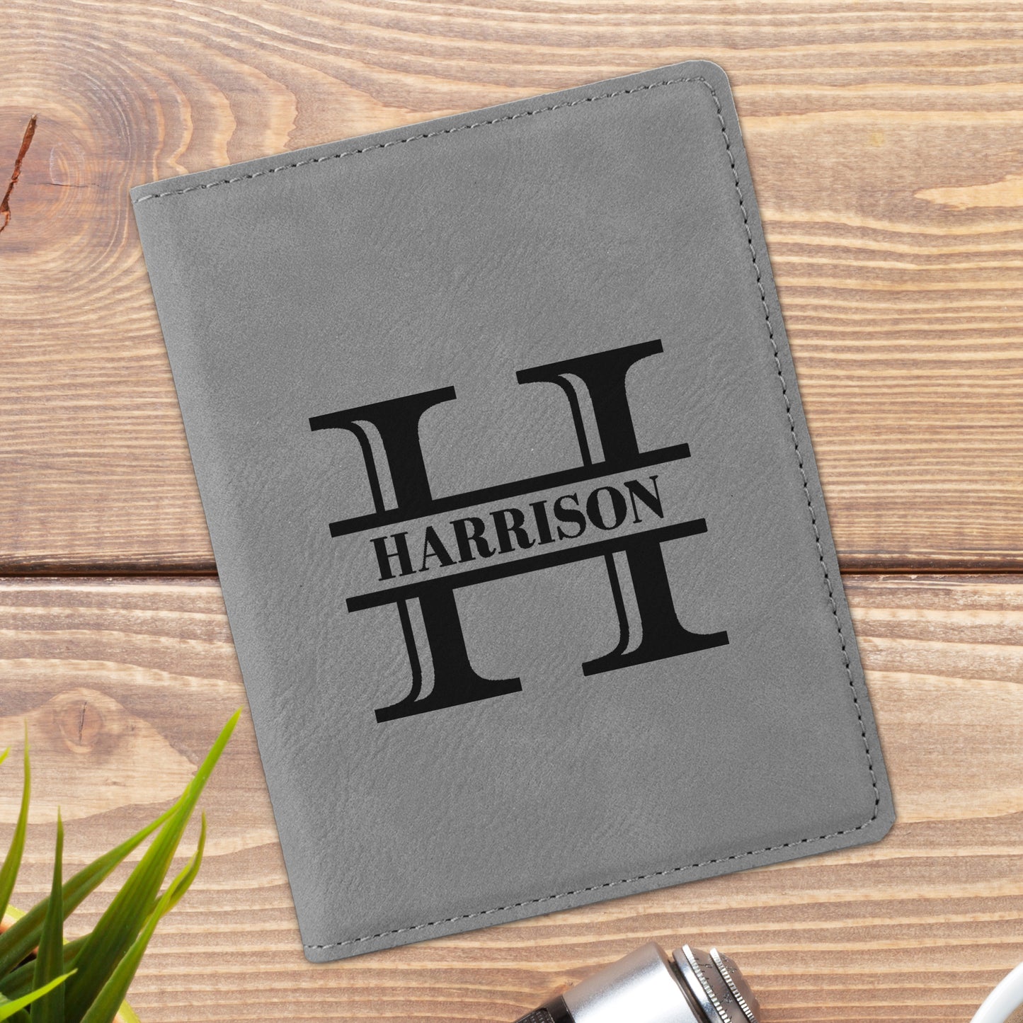 Imprint Monogram Personalized Passport Holder