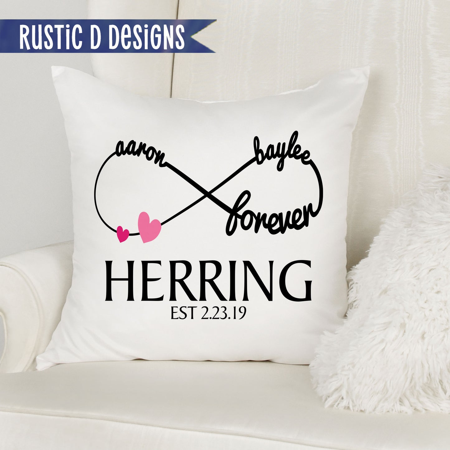 Infinity Forever Wedding Pillow Cover