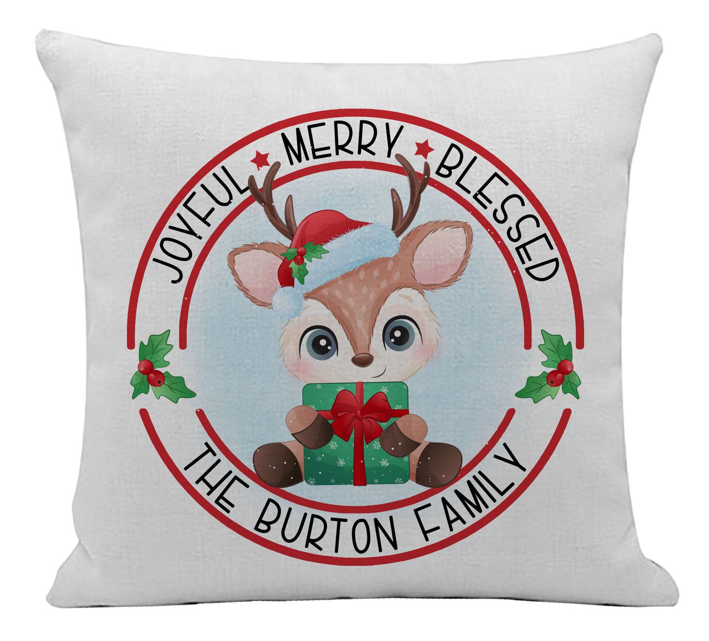 Joyful Merry Blessed Pillow Cover