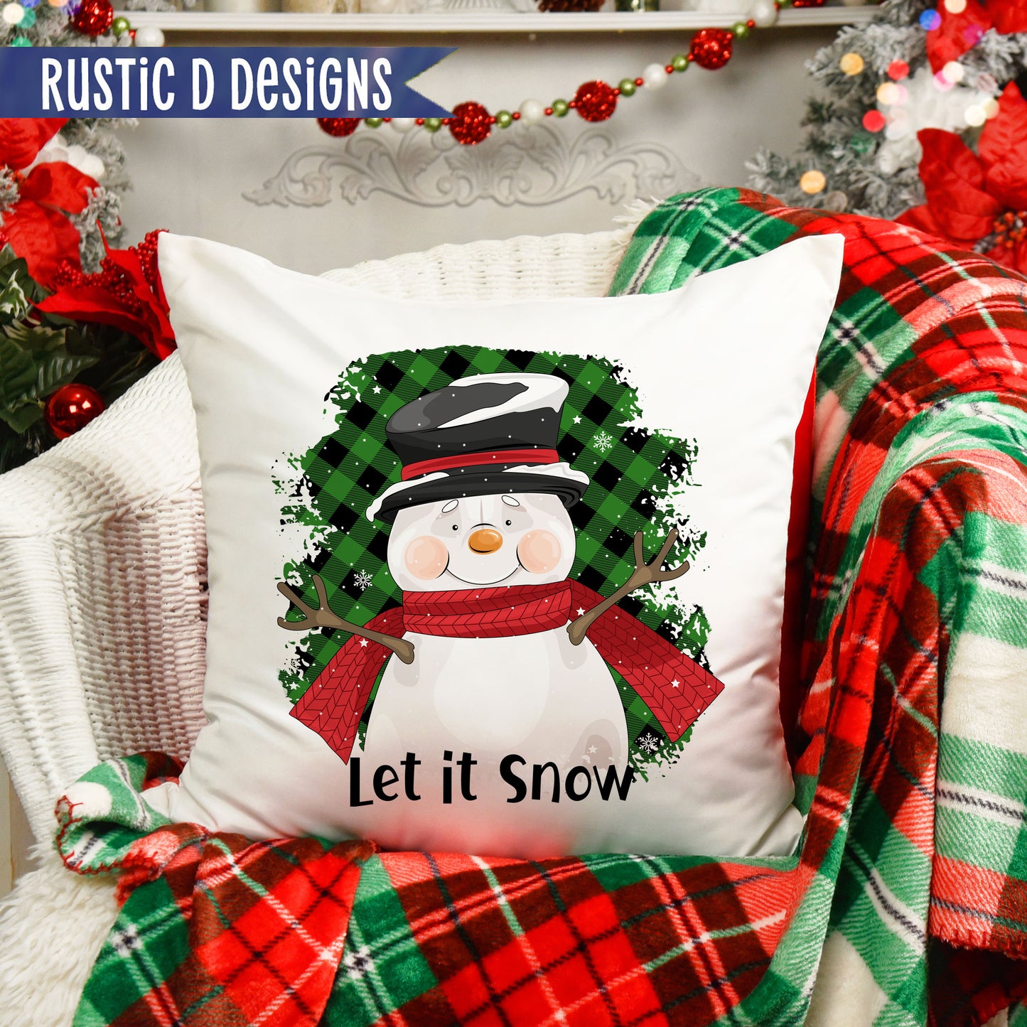 Let it Snow Snowman Pillow Cover