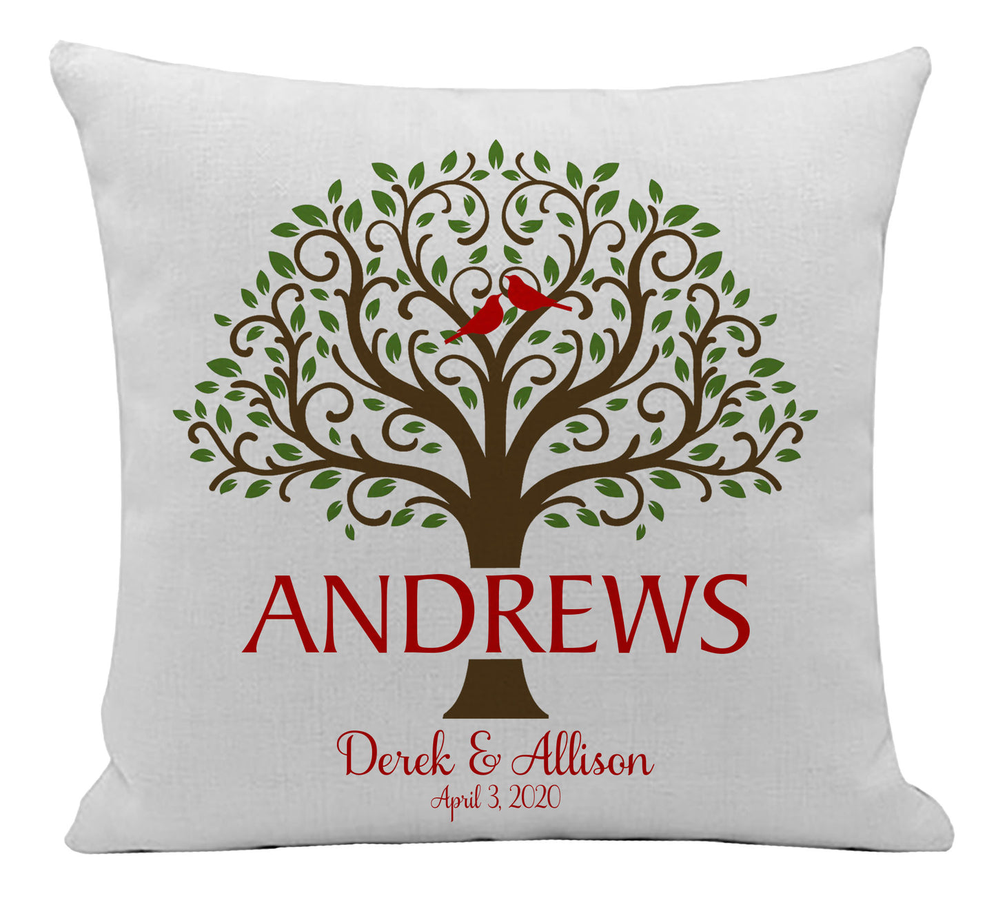 Love Birds Wedding Pillow Cover