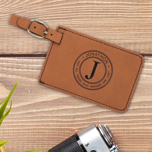 Not All Who Wander Personalized Luggage Tag
