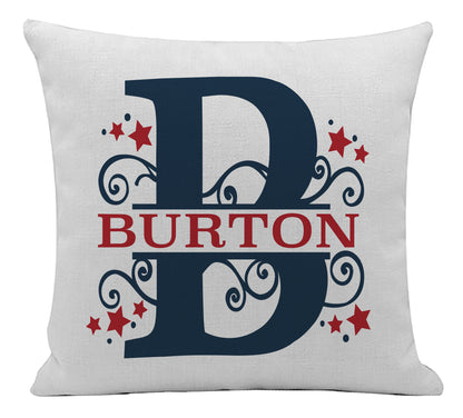 Patriotic Monogram Personalized Pillow Cover