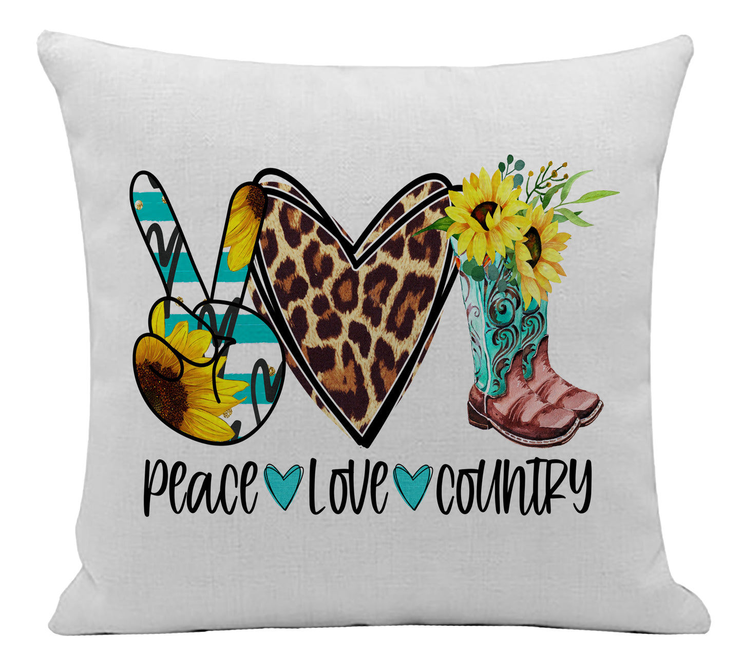 Peace Love Country Pillow Cover