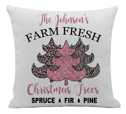 Pink Safari Glitter Trees Pillow Cover