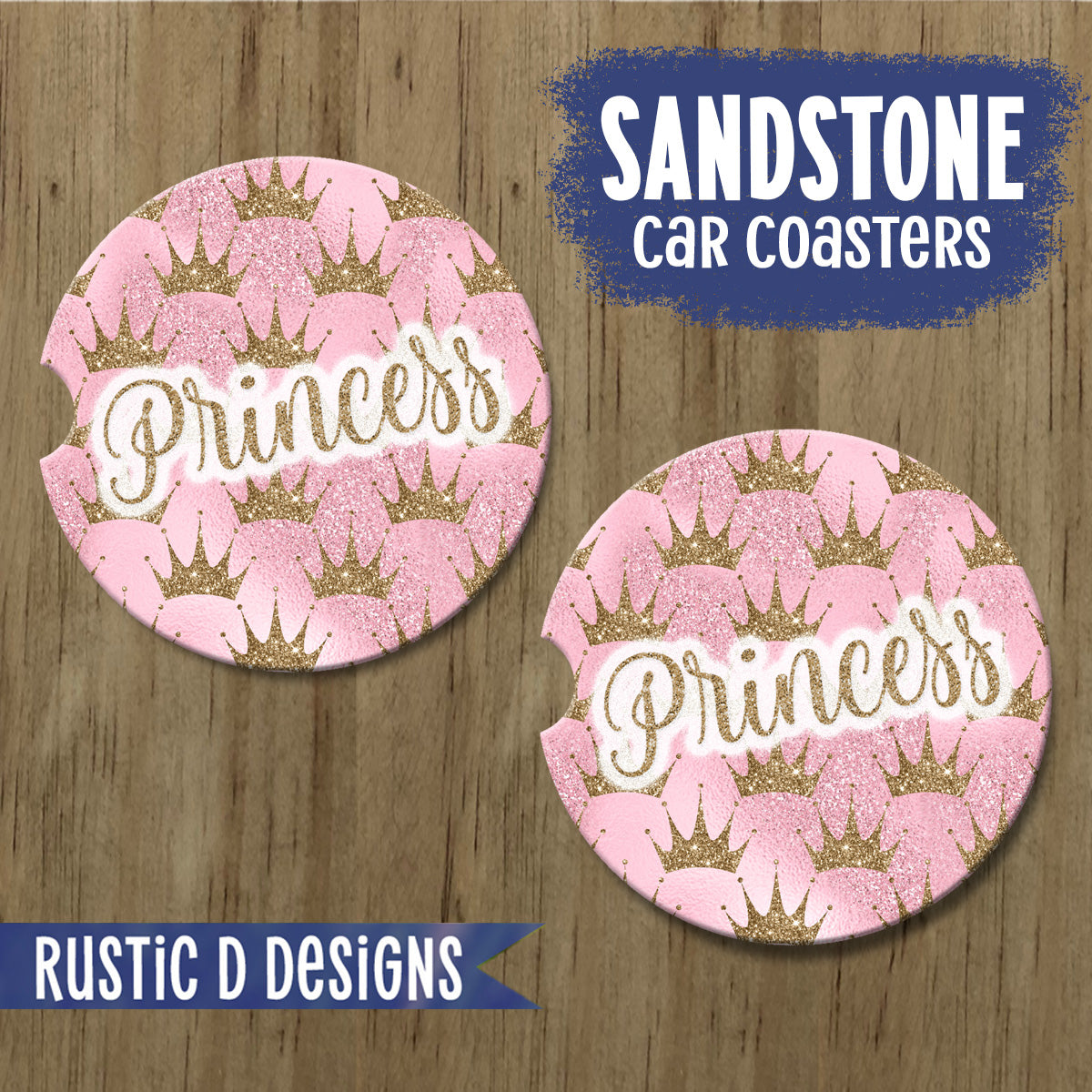 Princess Glitter Effect License Plate Auto Set