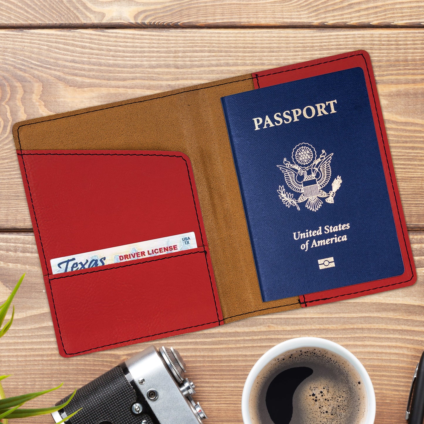 American Flag Personalized Passport Holder