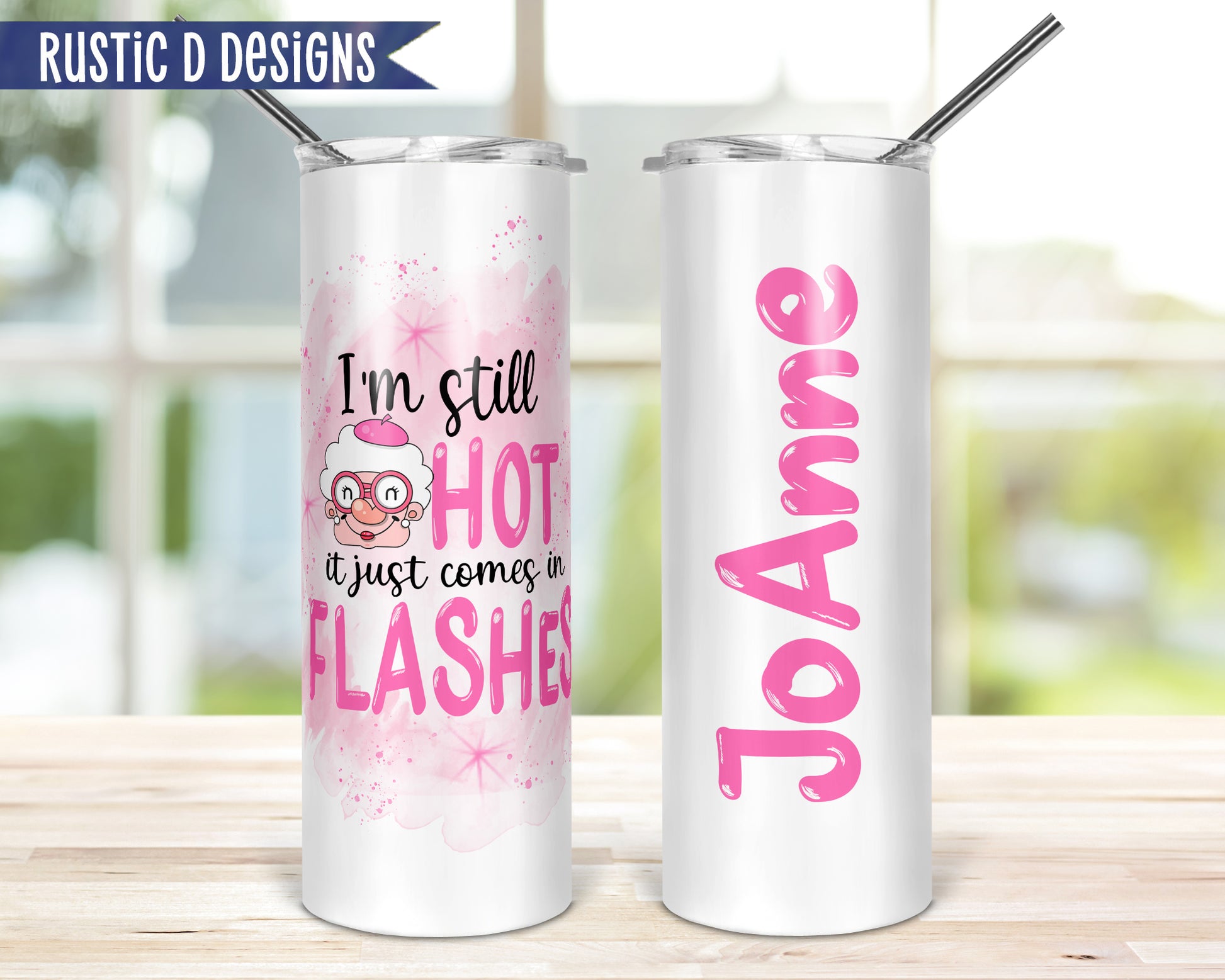 Hot Pink Cup With Straw 20 Oz Skinny Tumbler With Lid Personalized