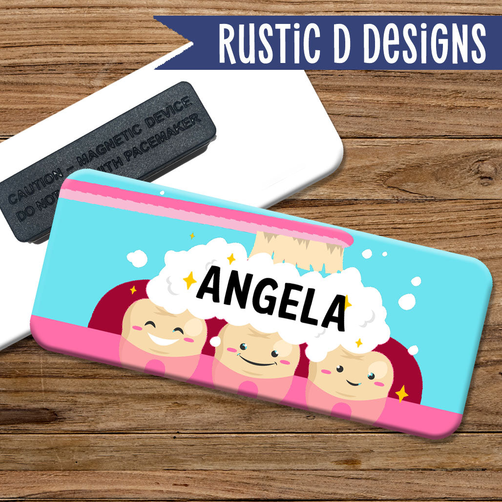 Sudsy Teeth Dental Hygienist Dentist Magnetic Name Badge