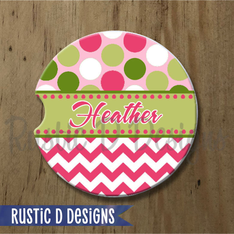 Sugar Plums Personalized Sandstone Car Coaster