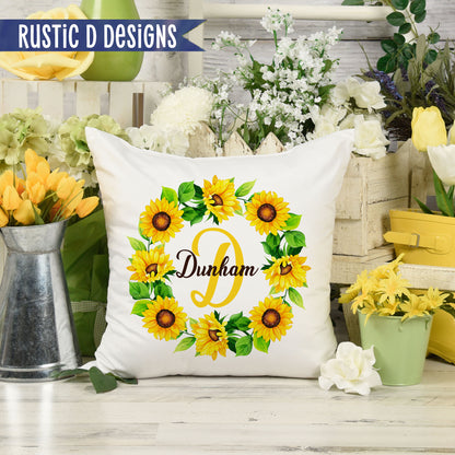 Sunflower Personalized Pillow Cover