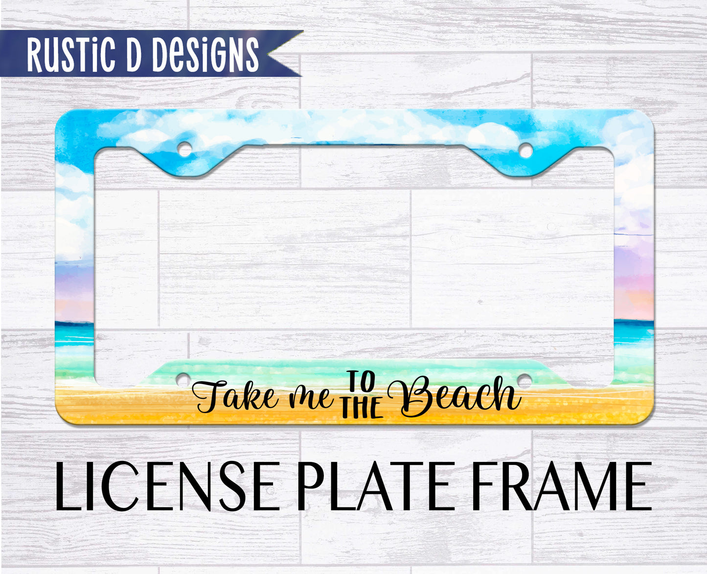 Take Me To the Beach License Plate Auto Set