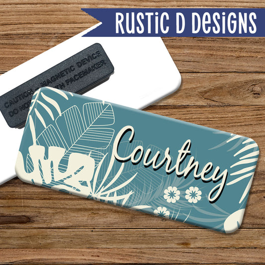 Tropical Turquoise Magnetic Name Badge