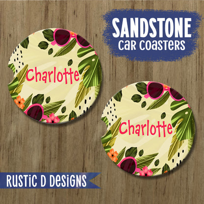 Tropical Watercolor Personalized License Plate Auto Set