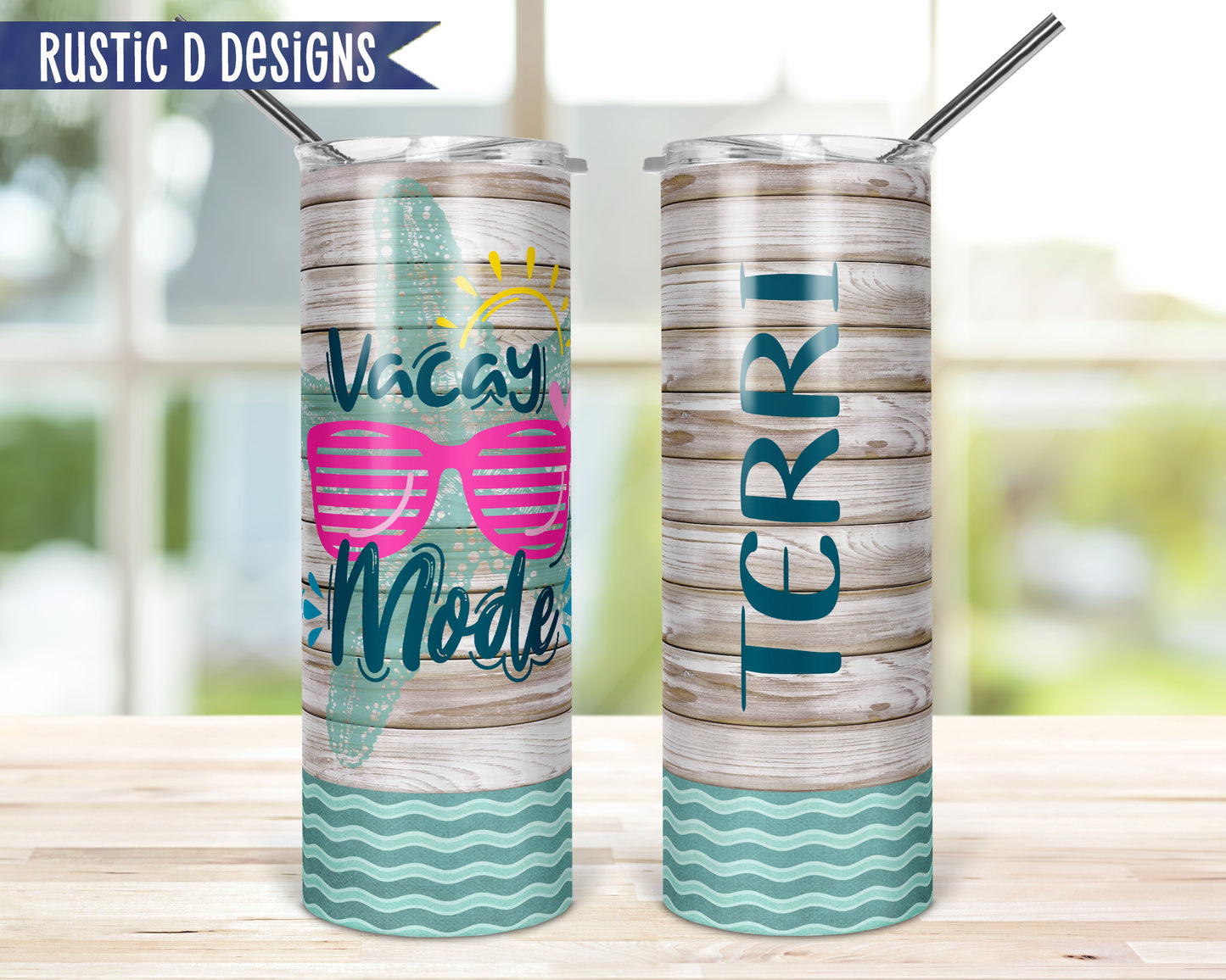 Vacay Mode Vacation Personalized 20oz Stainless Steel Skinny Tumbler