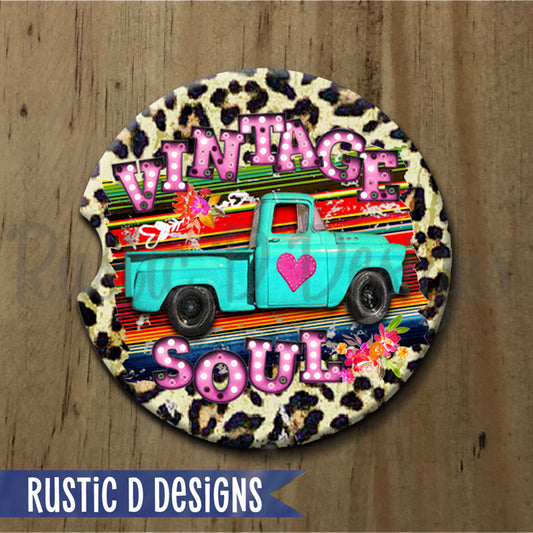 Vintage Soul Sandstone Car Coaster