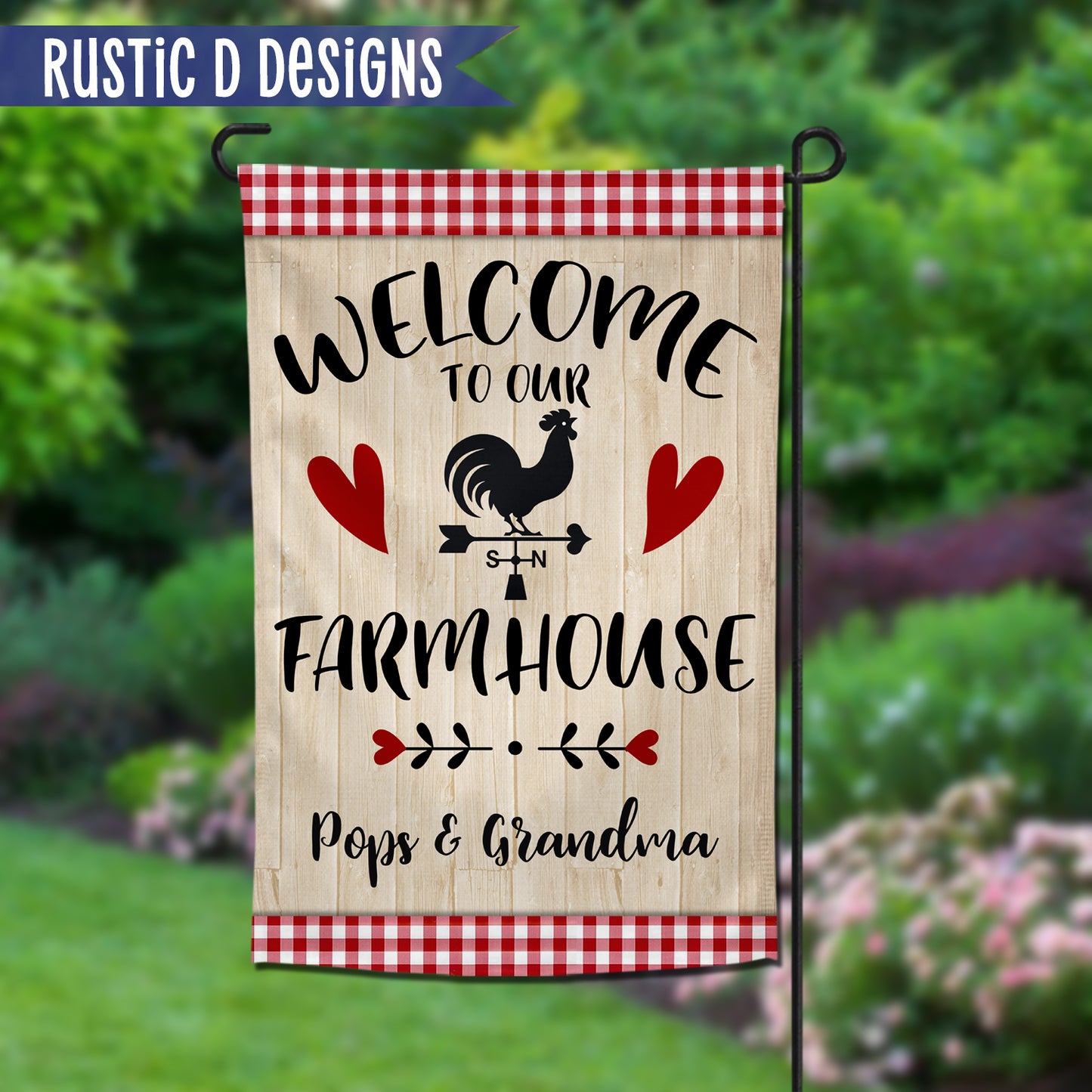 Welcome to our Farmhouse Personalized Home Garden Flag 12"x18"