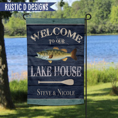 Welcome to our Lake House Personalized Home Garden Flag 12"x18"