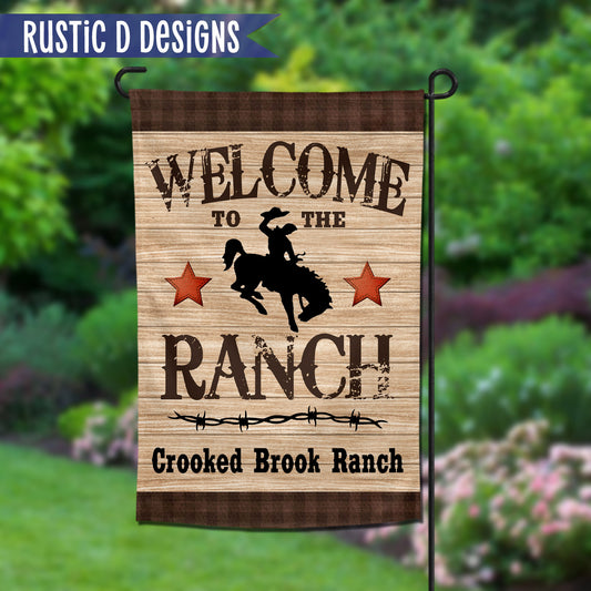 Welcome to the Ranch Personalized Home Garden Flag 12"x18"