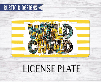 Wild Child Sunflower License Plate Auto Set